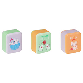 Точилка пластиковая MESHU "White kitty", 1 отверстие, ассорти фото Точилка пластиковая MESHU "White kitty", 1 отверстие, ассорти