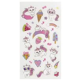 Наклейки гелевые Мульти-Пульти "Кошечка", 22*10см, пакет европодвес фото Наклейки гелевые Мульти-Пульти "Кошечка", 22*10см, пакет европодвес