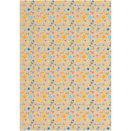 Упаковочная бумага крафт 70*100см, MESHU "Космос", 70г/м2