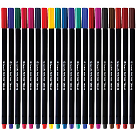 Набор капиллярных ручек Luxor "Fine Writer 045" 20цв., 0,8мм, пластиковая банка