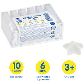 Легкий пластилин для лепки Мульти-Пульти, белый, 6шт., 60г, прозрачный пакет фото Легкий пластилин для лепки Мульти-Пульти, белый, 6шт., 60г, прозрачный пакет