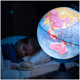 Глобус физический/политический подсветка от батареек, GLOBEN "Классик Евро", 250 мм, Ве012500257