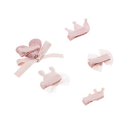 Заколки для волос MESHU, с топпером, розовые, 5шт., 4см, европодвес фото Заколки для волос MESHU, с топпером, розовые, 5шт., 4см, европодвес