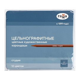 Карандаши цельнографитные цветные Гамма "Студия", 12 цв, заточенный, метал. пенал фото Карандаши цельнографитные цветные Гамма "Студия", 12 цв, заточенный, метал. пенал