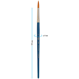 Кисть художественная синтетика Гамма "Галерея", круглая №7, короткая ручка