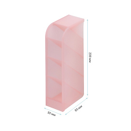 Настольная подставка MESHU, 4 отделения, пластиковая, тонированная розовая фото Настольная подставка MESHU, 4 отделения, пластиковая, тонированная розовая