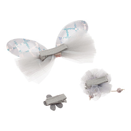 Заколки для волос MESHU с топперами, 3шт., голубой, европодвес фото Заколки для волос MESHU с топперами, 3шт., голубой, европодвес