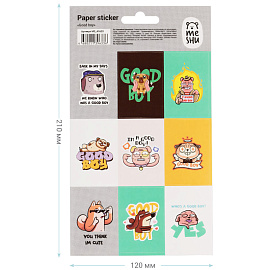 Наклейки бумажные MESHU "Good boy", 12*21см, 9 наклеек, европодвес фото Наклейки бумажные MESHU "Good boy", 12*21см, 9 наклеек, европодвес