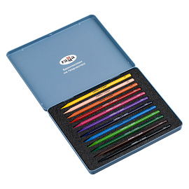 Карандаши цельнографитные цветные Гамма "Студия", 12 цв, заточенный, метал. пенал фото Карандаши цельнографитные цветные Гамма "Студия", 12 цв, заточенный, метал. пенал