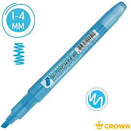 Текстовыделитель Crown "Multi Hi-Lighter" голубой, 1-4мм фото Текстовыделитель Crown "Multi Hi-Lighter" голубой, 1-4мм