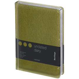 Ежедневник недатированный, А5, 160л., кожзам, Berlingo "Starlight", серебр. срез, салатовый фото Ежедневник недатированный, А5, 160л., кожзам, Berlingo "Starlight", серебр. срез, салатовый