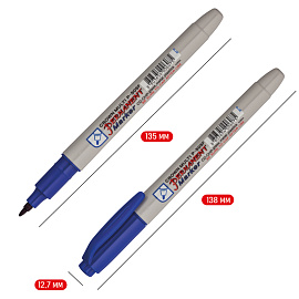 Маркер перманентный Crown "Multi Marker Super Slim" синий, пулевидный, 1мм фото Маркер перманентный Crown "Multi Marker Super Slim" синий, пулевидный, 1мм