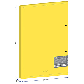 Папка с пружинным скоросшивателем Berlingo "Soft Touch" А4, 17мм, 700мкм, желтая, с внутр. карманом