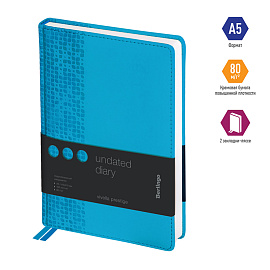 Ежедневник недатированный, А5, 160л., кожзам, Berlingo "Vivella Prestige", голубой фото Ежедневник недатированный, А5, 160л., кожзам, Berlingo "Vivella Prestige", голубой