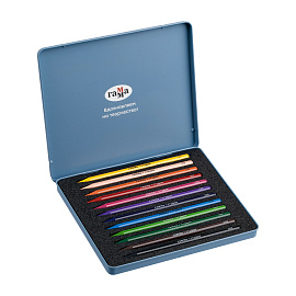 Карандаши цельнографитные цветные Гамма "Студия", 12 цв, заточенный, метал. пенал фото Карандаши цельнографитные цветные Гамма "Студия", 12 цв, заточенный, метал. пенал