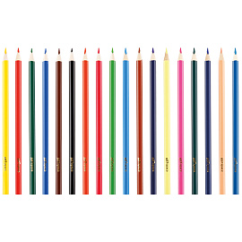 Карандаши цветные ArtSpace "Лесные жители", 18цв., трехгран., заточен., картон. уп., европодвес