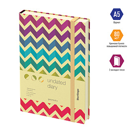 Ежедневник недатированный, А5, 136л., кожзам, Berlingo "Geometry", с рисунком фото Ежедневник недатированный, А5, 136л., кожзам, Berlingo "Geometry", с рисунком