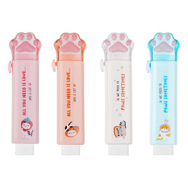 Ластик MESHU "Cat Paw", 93*28*17мм, термопластичная резина, выдвижной, пластиковый футляр фото Ластик MESHU "Cat Paw", 93*28*17мм, термопластичная резина, выдвижной, пластиковый футляр