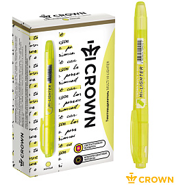 Текстовыделитель Crown "Multi Hi-Lighter" желтый, 1-4мм фото Текстовыделитель Crown "Multi Hi-Lighter" желтый, 1-4мм