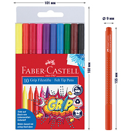 Фломастеры Faber-Castell Grip 10 цветов фото Фломастеры Faber-Castell Grip 10 цветов