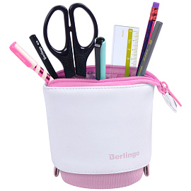 Пенал-стакан 1 отделение, 170*75 Berlingo "Pink case", вельвет, экокожа фото Пенал-стакан 1 отделение, 170*75 Berlingo "Pink case", вельвет, экокожа