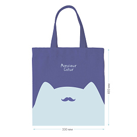 Сумка-шоппер MESHU "Monsieur", 33*40см, канвас, с карманом