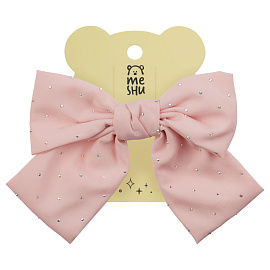 Заколка для волос MESHU, бант, розовая, ассорти, 14*13см, европодвес фото Заколка для волос MESHU, бант, розовая, ассорти, 14*13см, европодвес