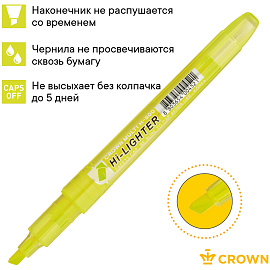 Текстовыделитель Crown "Multi Hi-Lighter" желтый, 1-4мм фото Текстовыделитель Crown "Multi Hi-Lighter" желтый, 1-4мм