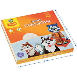 Пластилин Мульти-Пульти "Енот на Аляске", 12 цветов, 180г, со стеком, картон фото Пластилин Мульти-Пульти "Енот на Аляске", 12 цветов, 180г, со стеком, картон
