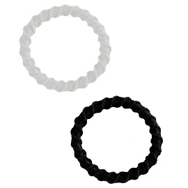 Резинки для волос MESHU, тонкие, черные/белые, диаметр 2см, 90шт., пластиковый бокс