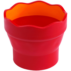 Стакан для воды Faber-Castell "Clic&Go", складной, красный фото Стакан для воды Faber-Castell "Clic&Go", складной, красный