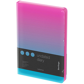 Ежедневник недатированный, А5, 136л., кожзам, Berlingo "Radiance", розовый/голубой градиент