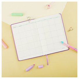 Ежедневник недатированный, А5, 136л., кожзам, MESHU "Magic. Catffee house", тон. блок, аппликация с анимированным изображением, закладка-ляссе