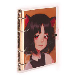 Тетрадь на кольцах 120л., А5, клетка MESHU "Neko", с пластиковой обложкой