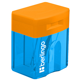 Точилка пластиковая Berlingo "Fuze" 1 отверстие, контейнер, ассорти фото Точилка пластиковая Berlingo "Fuze" 1 отверстие, контейнер, ассорти