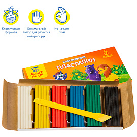 Пластилин Мульти-Пульти "Приключения Енота", 06 цветов, 120г, со стеком, картон фото Пластилин Мульти-Пульти "Приключения Енота", 06 цветов, 120г, со стеком, картон