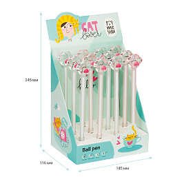 Ручка шариковая MESHU "Crystal Paw" синяя, 0,7мм, корпус ассорти, с топпером