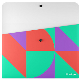 Папка-конверт на кнопке Berlingo "Neonometry", А4, 330мкм, с рисунком