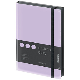 Ежедневник недатированный, В6, 136л., кожзам, Berlingo "Instinct", черный/лаванда, с резинкой