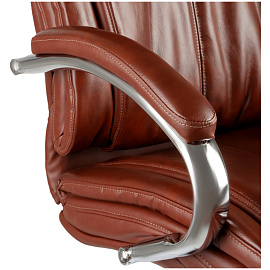 Кресло руководителя Helmi HL-ES04 "Strength" повыш. прочности, кожа бордовая, мультибл, хром, до 250кг