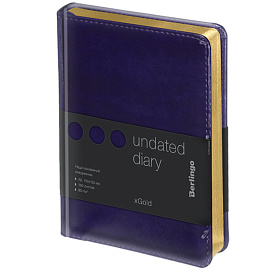 Ежедневник недатированный, А6, 160л., кожзам, Berlingo "xGold", зол. срез, фиолетовый