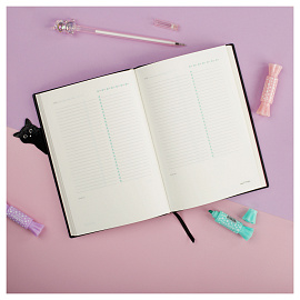 Ежедневник недатированный, А5, 136л., кожзам, MESHU "Magic. Ice cream", тон. блок, аппликация с анимированным изображением, закладка-ляссе