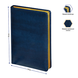 Ежедневник недатированный, А6, 160л., кожзам, Berlingo "xGold", зол. срез, синий фото Ежедневник недатированный, А6, 160л., кожзам, Berlingo "xGold", зол. срез, синий