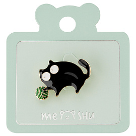 Набор брошей MESHU "Cat and ball", 2шт, европодвес фото Набор брошей MESHU "Cat and ball", 2шт, европодвес