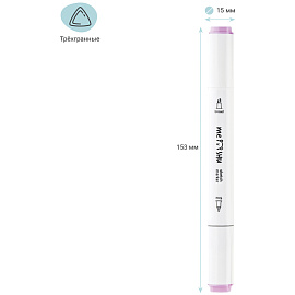 Набор двусторонних маркеров для скетчинга MESHU 24цв., пастельные цвета, корпус трехгранный, пулевид./клиновид.наконечники, ПВХ-бокс фото Набор двусторонних маркеров для скетчинга MESHU 24цв., пастельные цвета, корпус трехгранный, пулевид./клиновид.наконечники, ПВХ-бокс