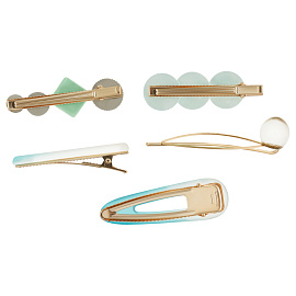 Заколки для волос MESHU, цвет бирюза, 5шт., европодвес фото Заколки для волос MESHU, цвет бирюза, 5шт., европодвес