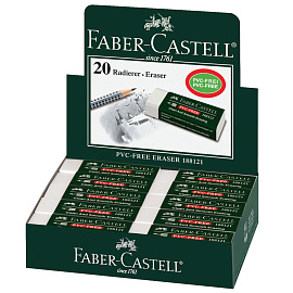 Ластик Faber-Castell "PVC-free", прямоугольный, картонный футляр, в пленке, 63*22*11мм фото Ластик Faber-Castell "PVC-free", прямоугольный, картонный футляр, в пленке, 63*22*11мм