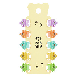 Заколки для волос MESHU, пастельные мини-крабики, 1см, 10шт., европодвес