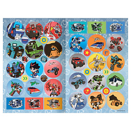 Раскраска с наклейками А4, 8стр., ТРИ СОВЫ "Тоботы