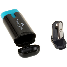 Точилка Faber-Castell Combi с ластиком и контейнером в ассортименте